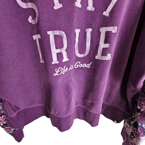 Life Is Good Sweater Stay True Pullover Sweater Womens XXL Purple Knit Sweater - Picture 3 of 10